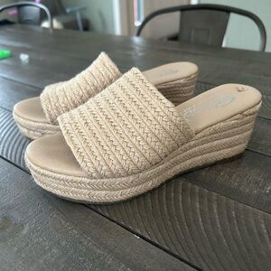Women's Beige Wedge Sandals